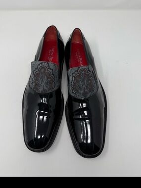 Taryn Rose Patent Leather Loafers Paisley Slip On Dress Shoes Black Size US 10